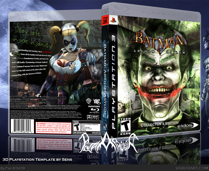 Batman: Arkham Asylum PlayStation 3 Box Art Cover by Pan