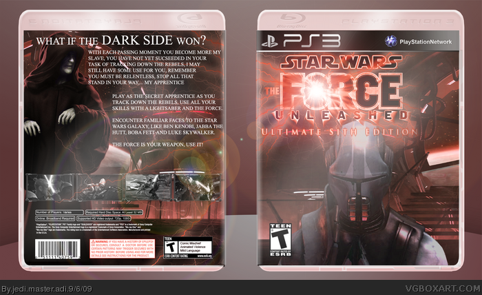 Star Wars The Force Unleashed Sith Edition Playstation 3 Box Art Cover By Jedi Master Adi