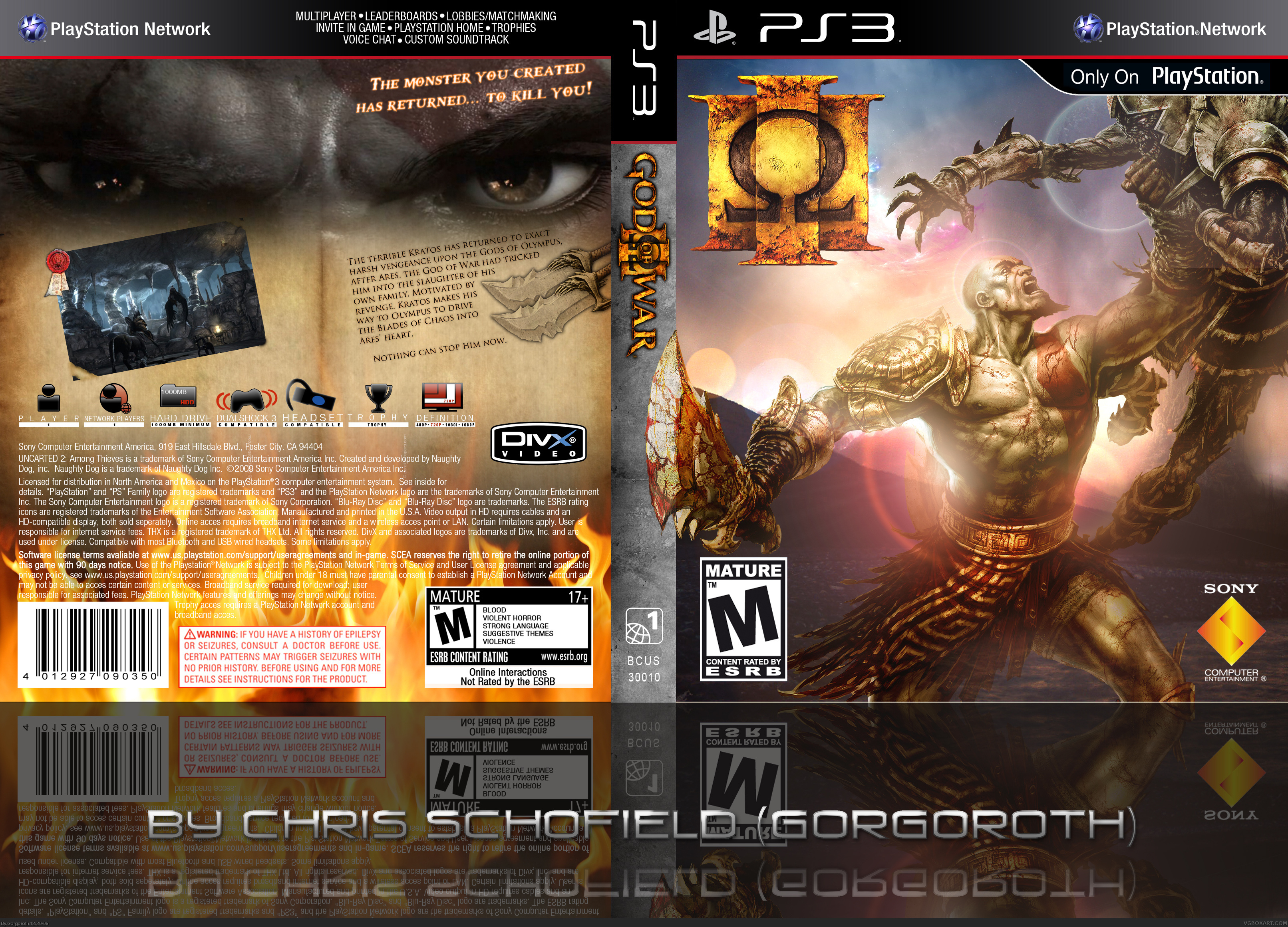 God of War III PlayStation 3 Box Art Cover by tleeart