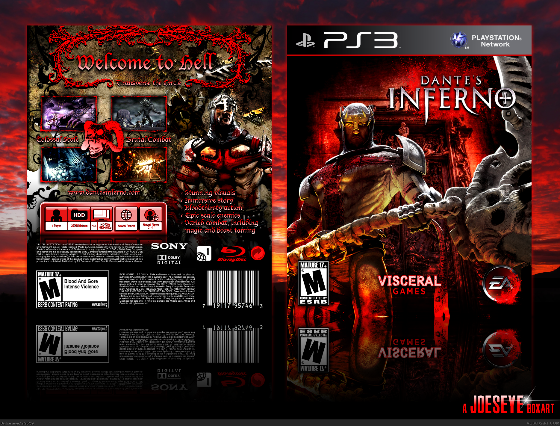 Dantes Inferno (V2) - Sony PlayStation 3 PS3 - Empty Custom