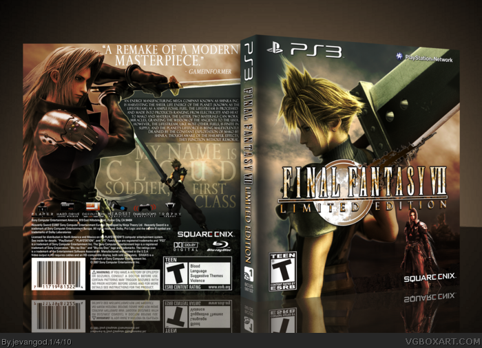Final Fantasy VII Limited Edition box art cover