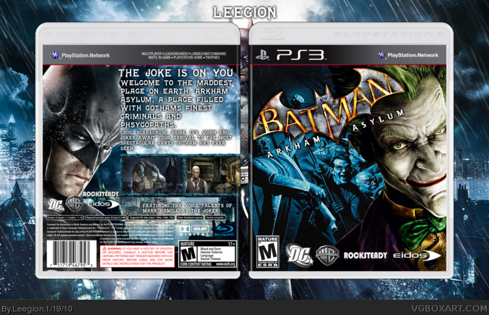 Batman Arkham Asylum PlayStation 3 Box Art Cover by Leegion