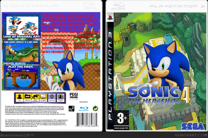Sonic The Hedgehog 4 PlayStation 3 Box Art Cover by soniciscool