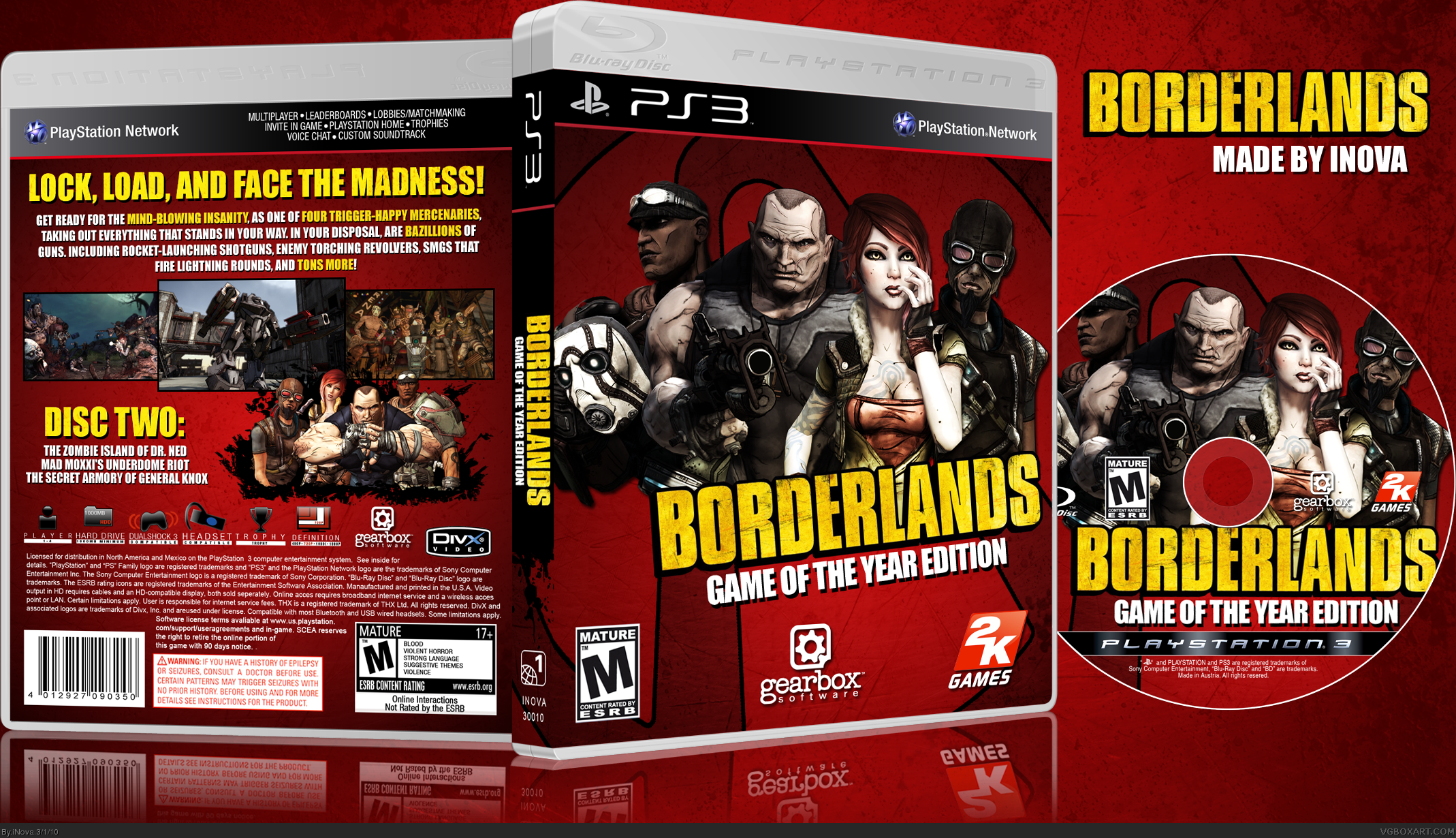 Borderlands Game Of The Year Edition Playstation 3 Box Art Cover By Inova