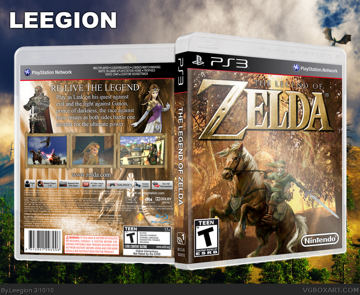 The Legend of Zelda PlayStation 3 Box Art Cover by Leegion