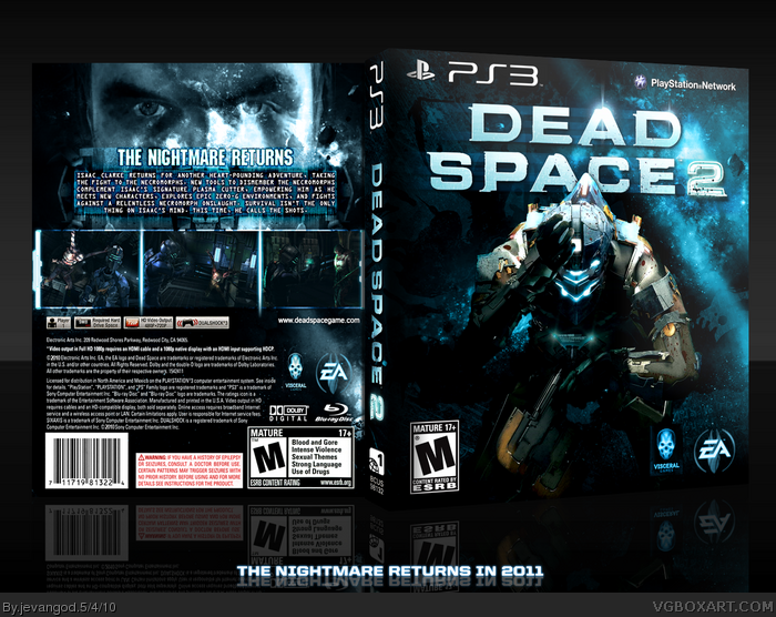 Dead Space 2 Playstation 3 Box Art Cover By Jevangod