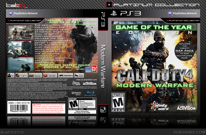 Juice kaptajn Belyse Call of Duty 4: Modern Warfare PlayStation 3 Box Art Cover by tat76
