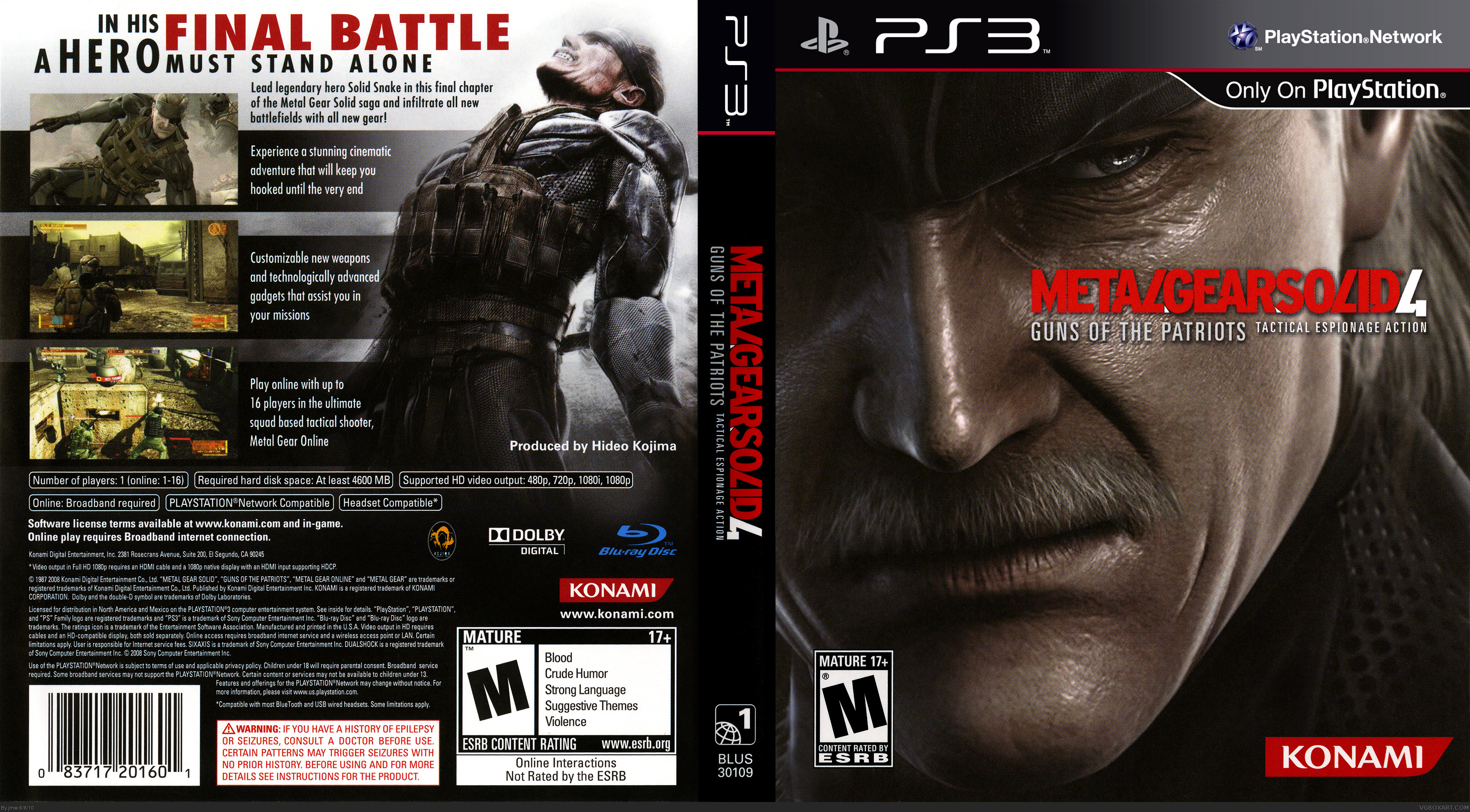 Metal Gear Solid 4: Guns of the Patriots box cover
