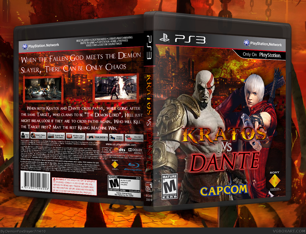 Viewing full size Kratos vs Dante box cover.