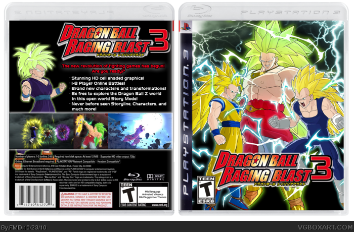 Dragon Ball Z: Raging Blast 3 PlayStation Box Art Cover by