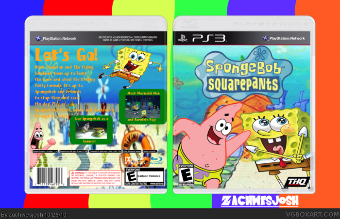 the spongebob squarepants movie video game xbox box art