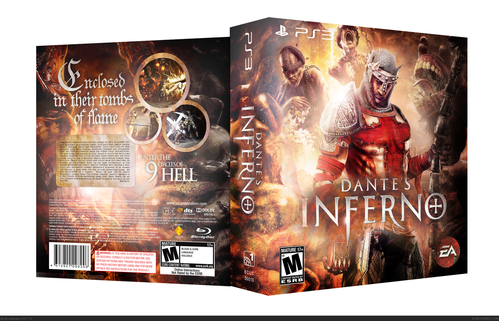 Dante's Inferno PlayStation 3 Box Art Cover by Joeseye