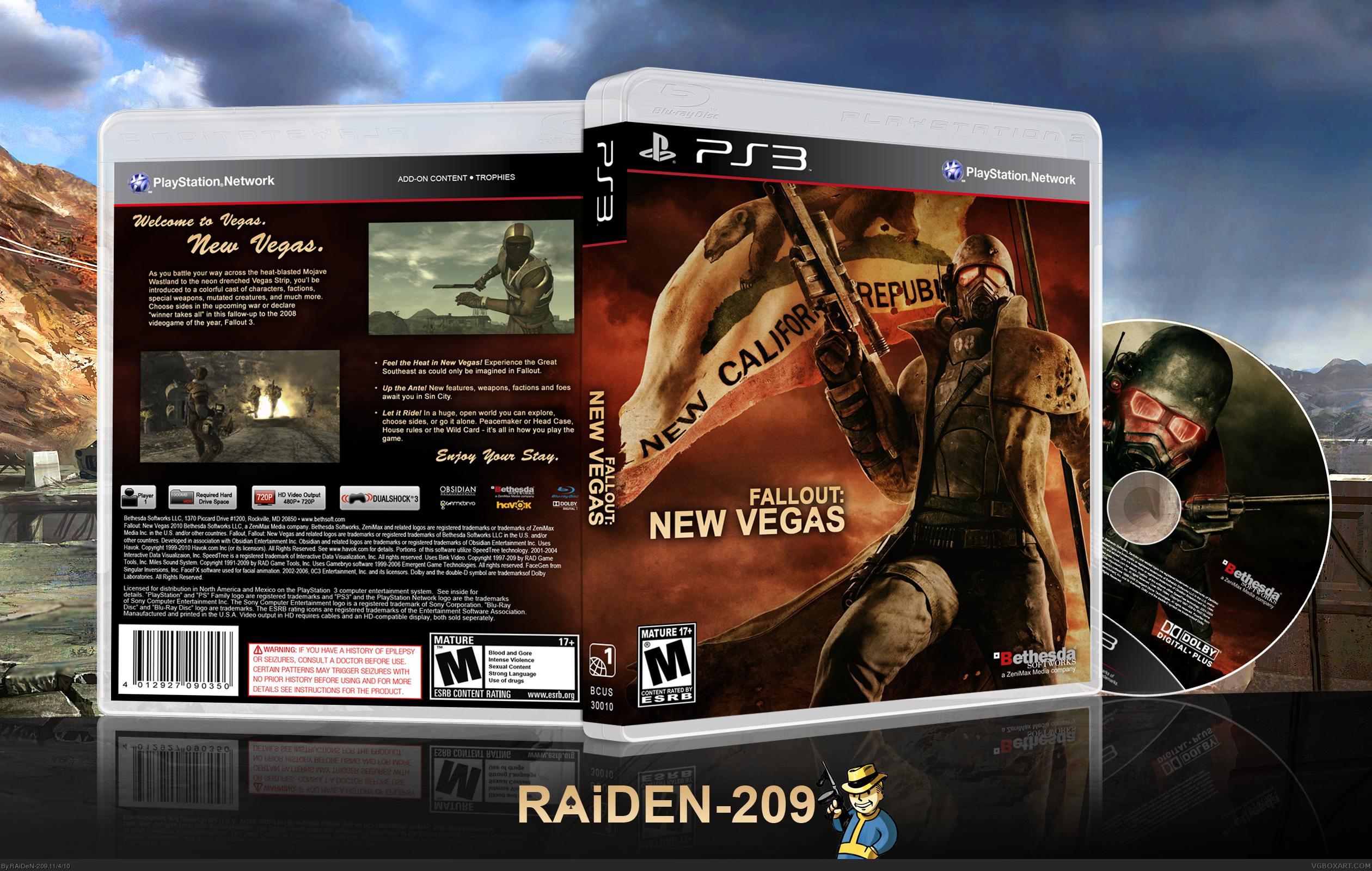 Fallout New Vegas Playstation 3 Box Art Cover By Raiden 9