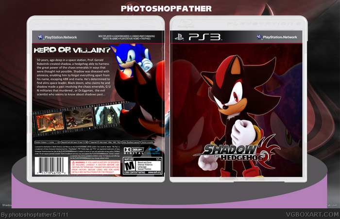 Shadow the Hedgehog PlayStation 3 Box Art Cover by CeeJ