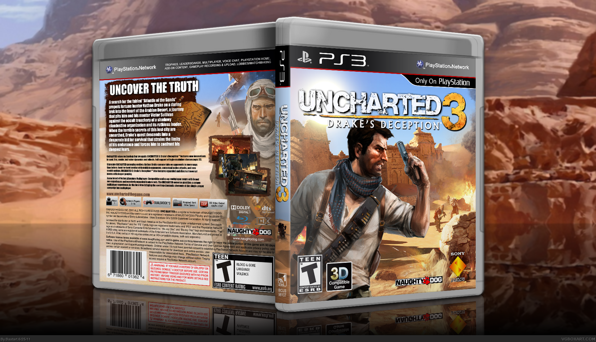 Uncharted 3 - Drake's Deception PS3 PAL Cover - video games post - Imgur