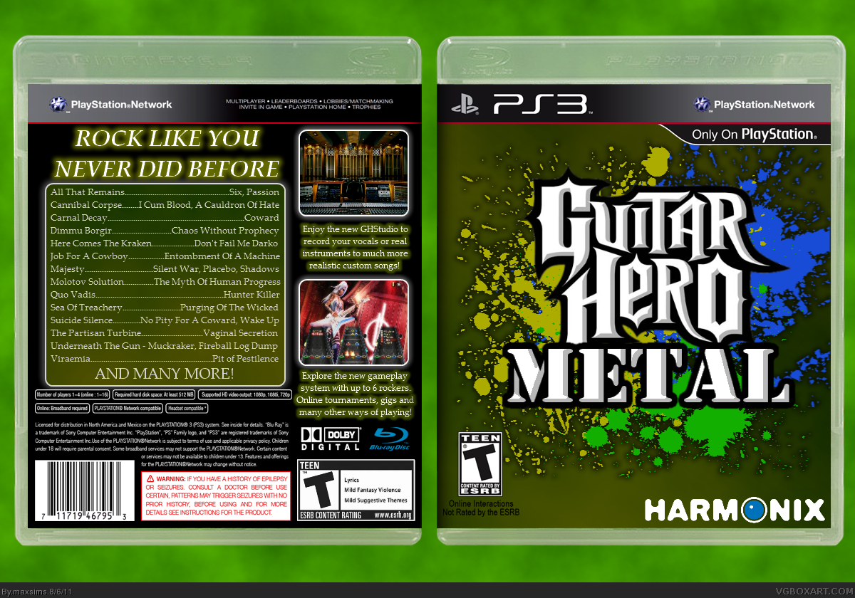 Guitar Hero Metal box cover
