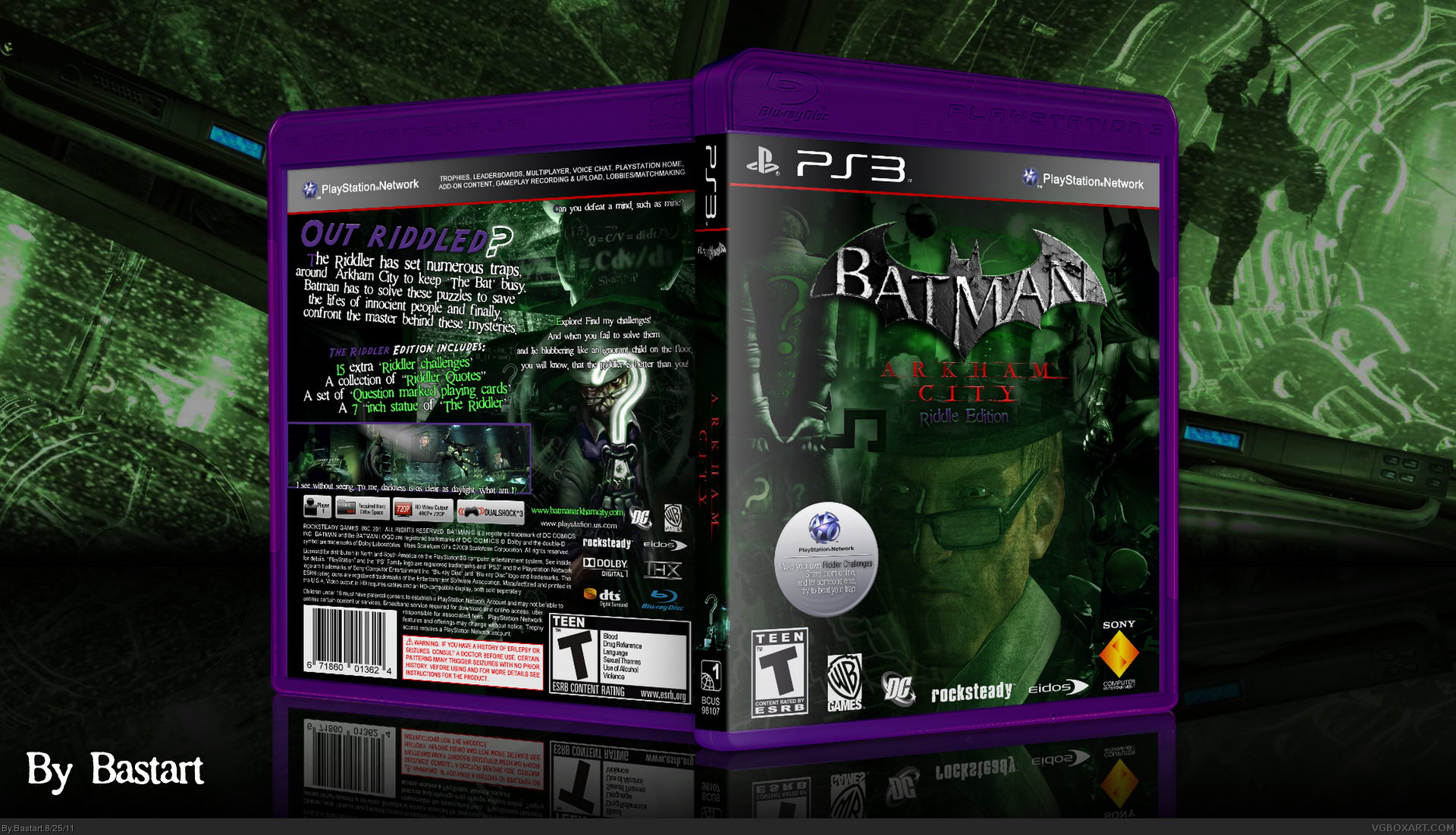 Batman Arkham City: Riddler Edition PlayStation 3 Box Art Cover by Bastart