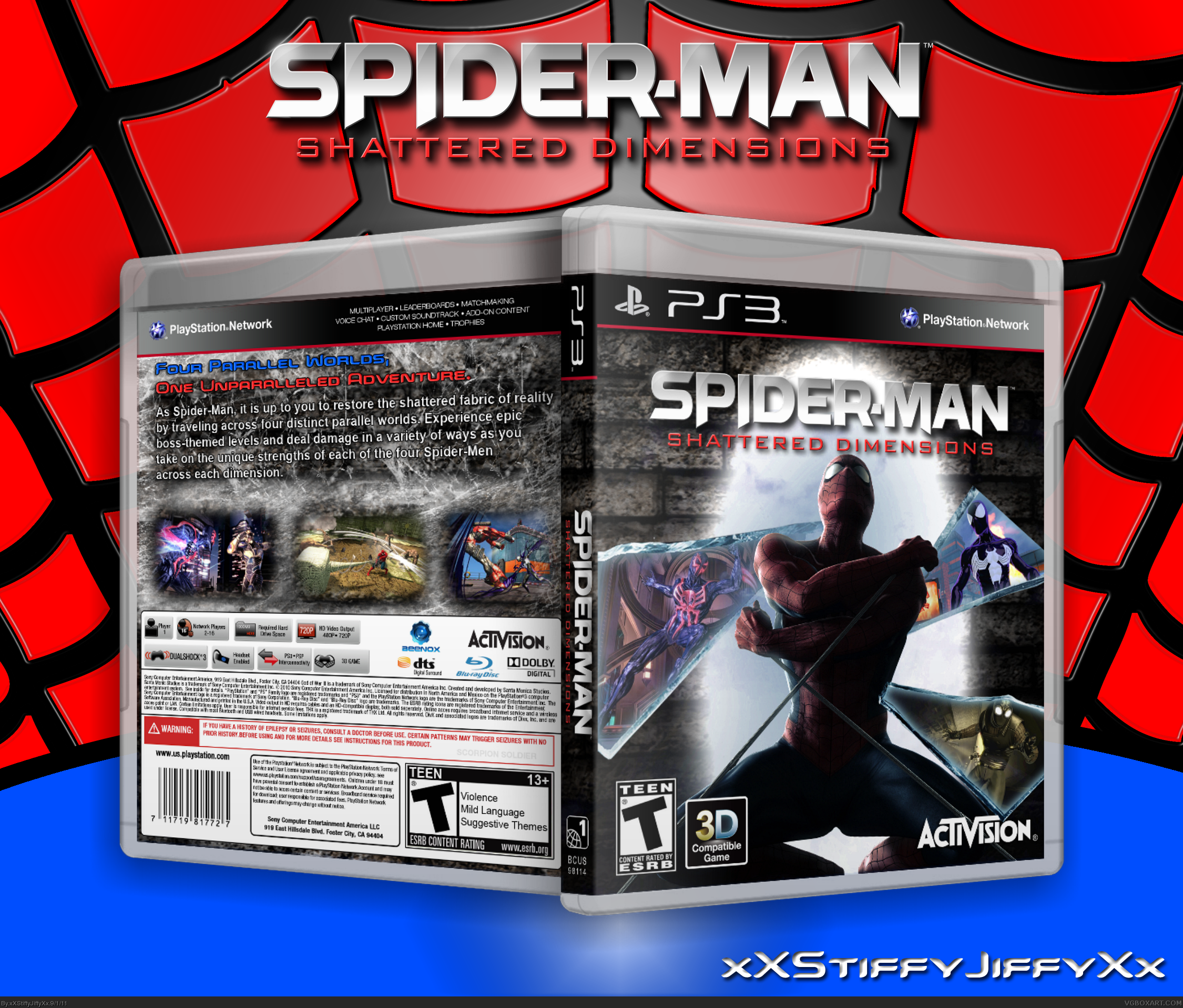 Spider-Man Shattered Dimensions PlayStation 3 Box Art Cover by