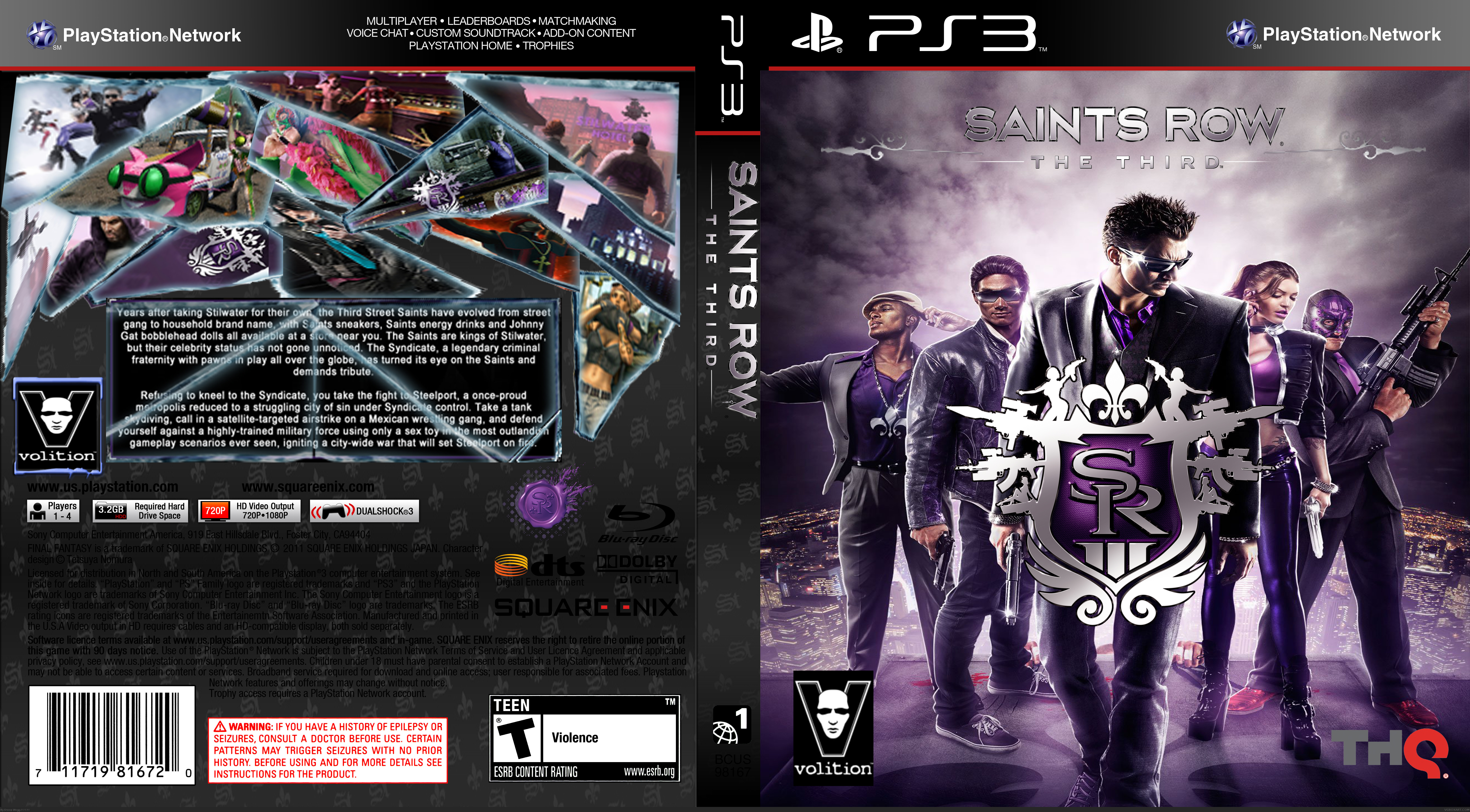 Viewing full size Saints Row: The Third box cover.