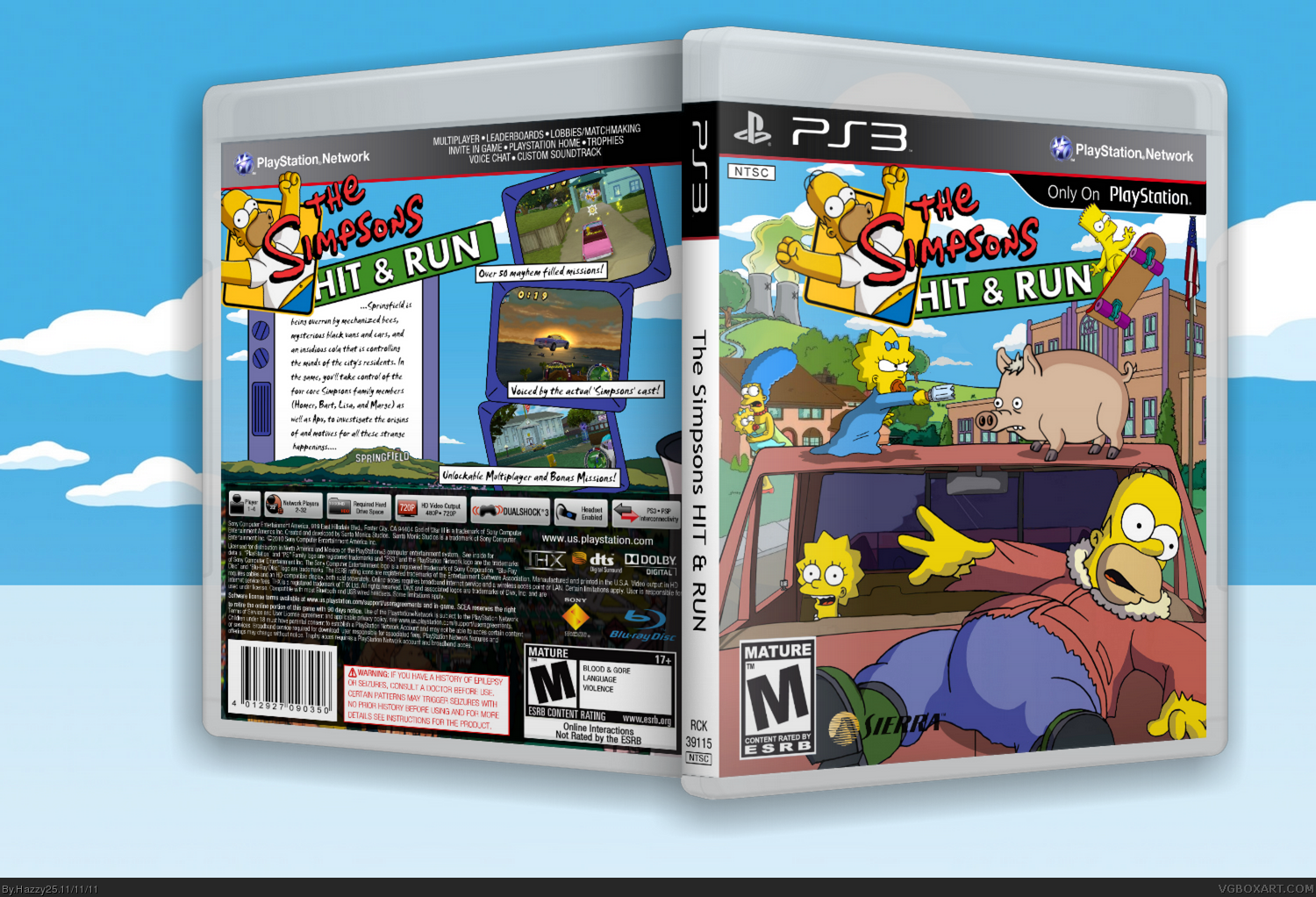 Viewing full size The Simpsons Hit & Run box cover.