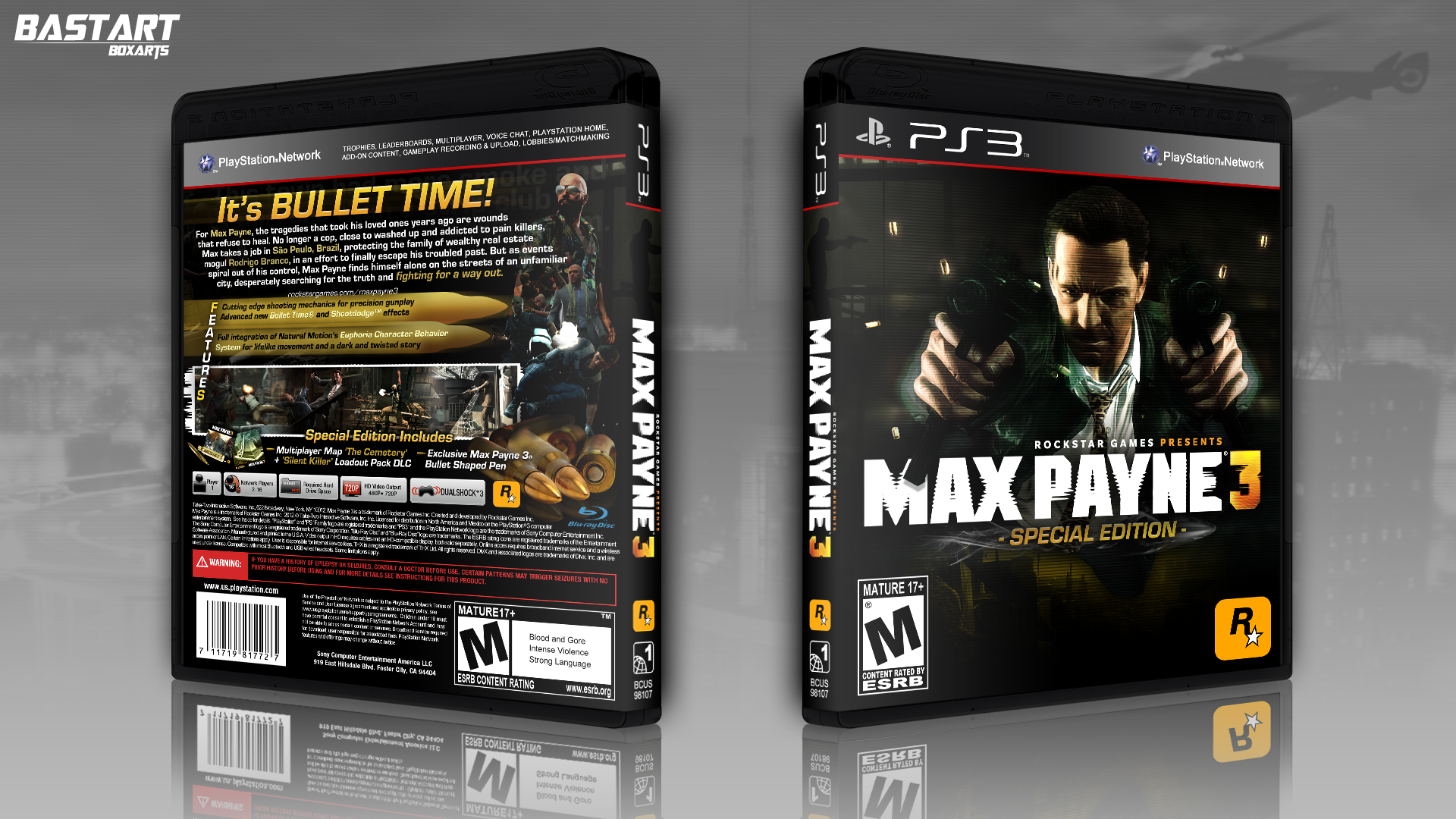 Viewing full size Max Payne 3: Special Edition box cover.