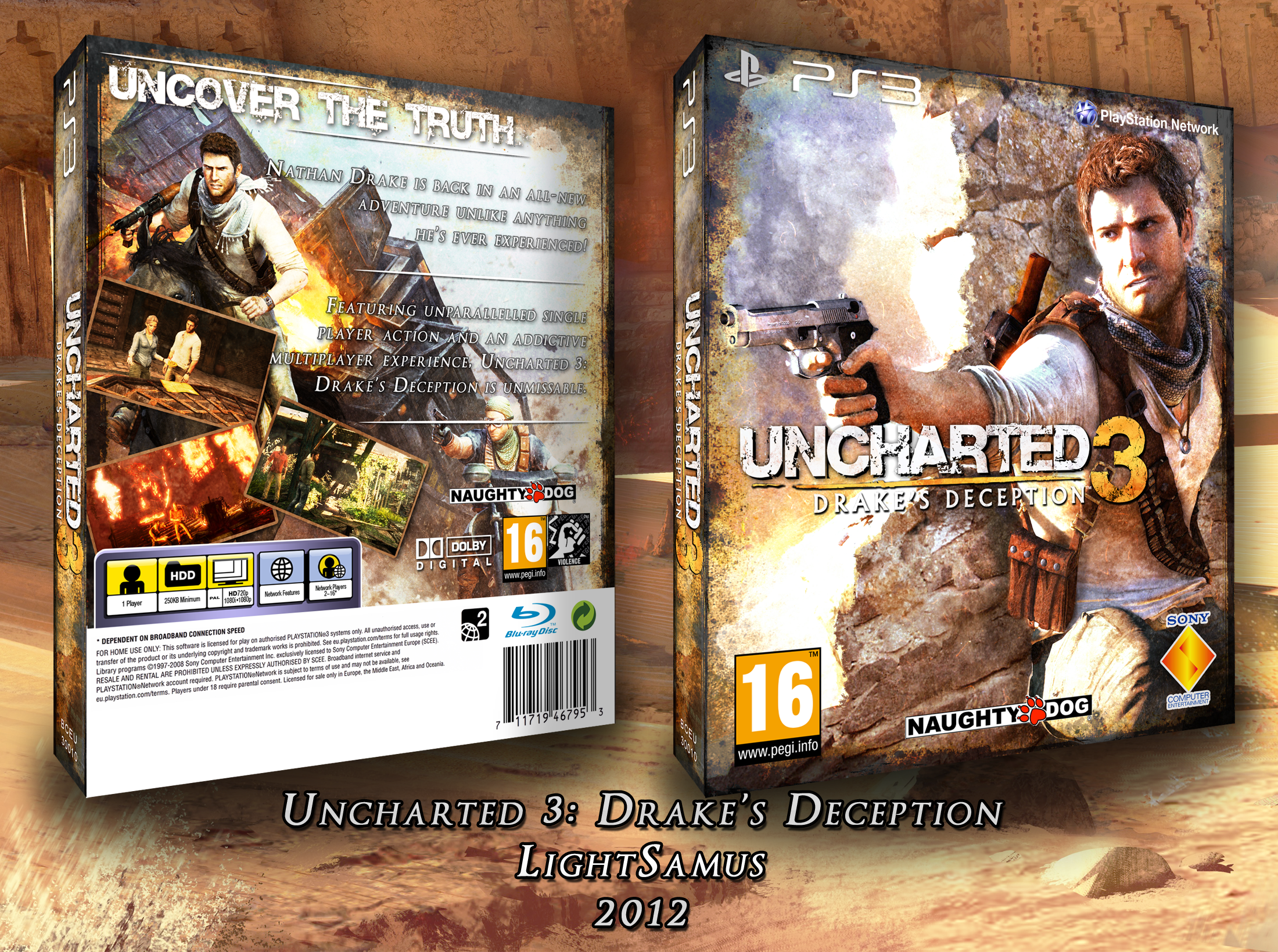 Uncharted: Drake's Fortune PlayStation 3 Box Art Cover by del337er