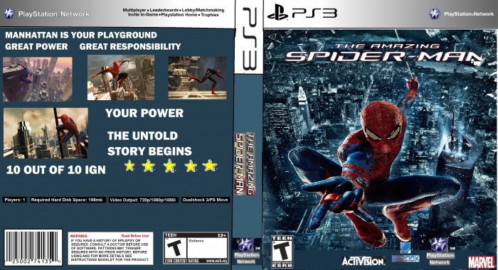 The Amazing Spider-Man: The Game PlayStation 3 Box Art Cover by Bastart