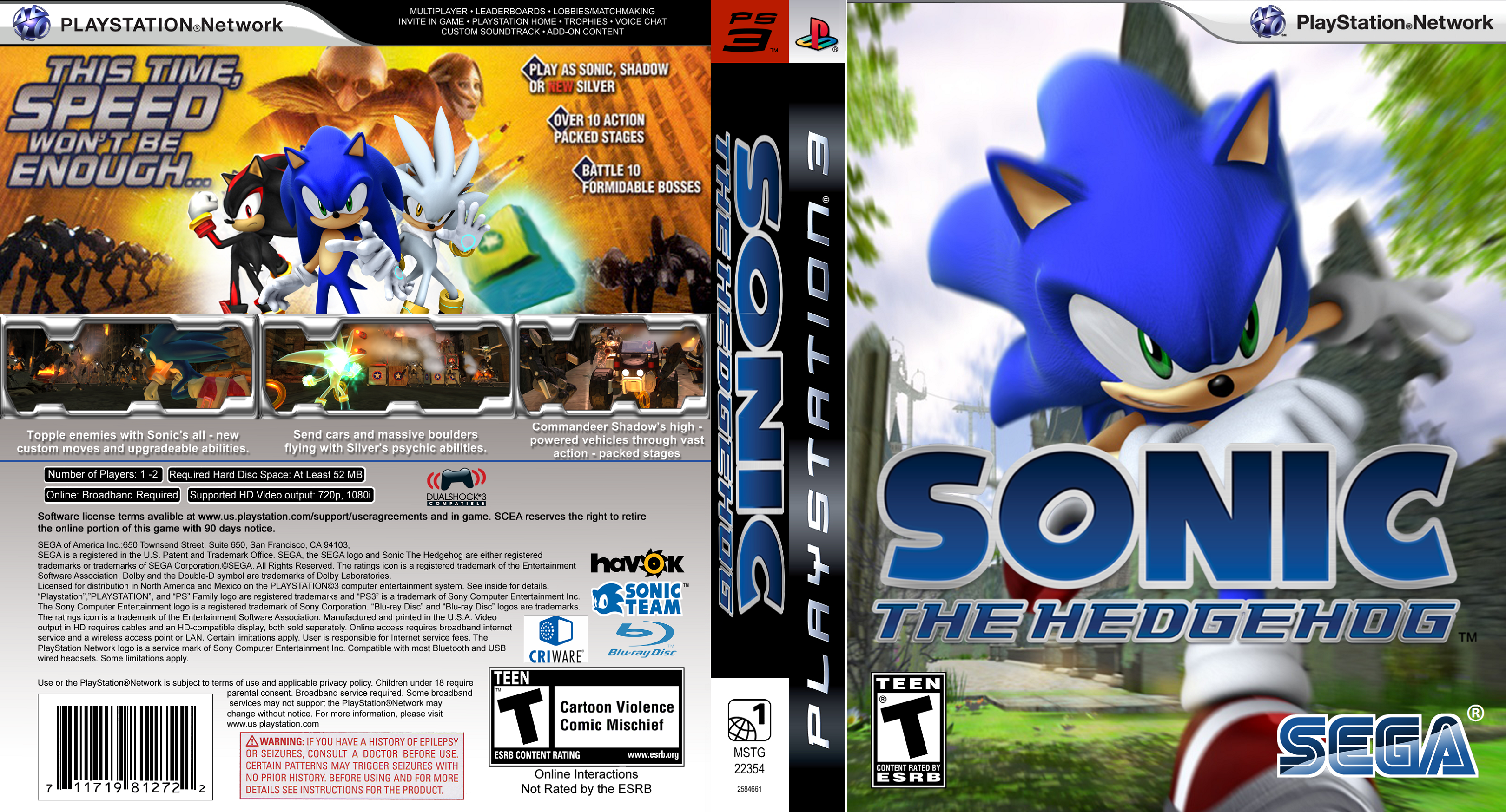 Sonic the Hedgehog 2006 box cover. 