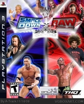 WWE SmackDown! vs RAW 2008 PlayStation 3 Box Art Cover by A-Track