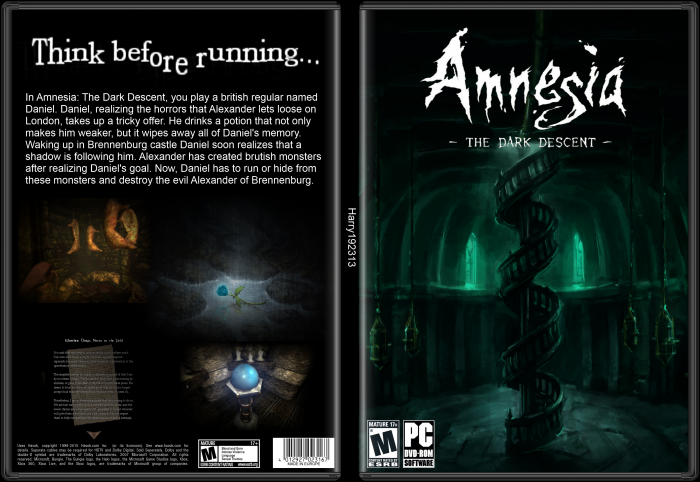 Post Dormitory Naughty Amnesia: The Dark Descent PlayStation 3 Box Art Cover by Harry192313