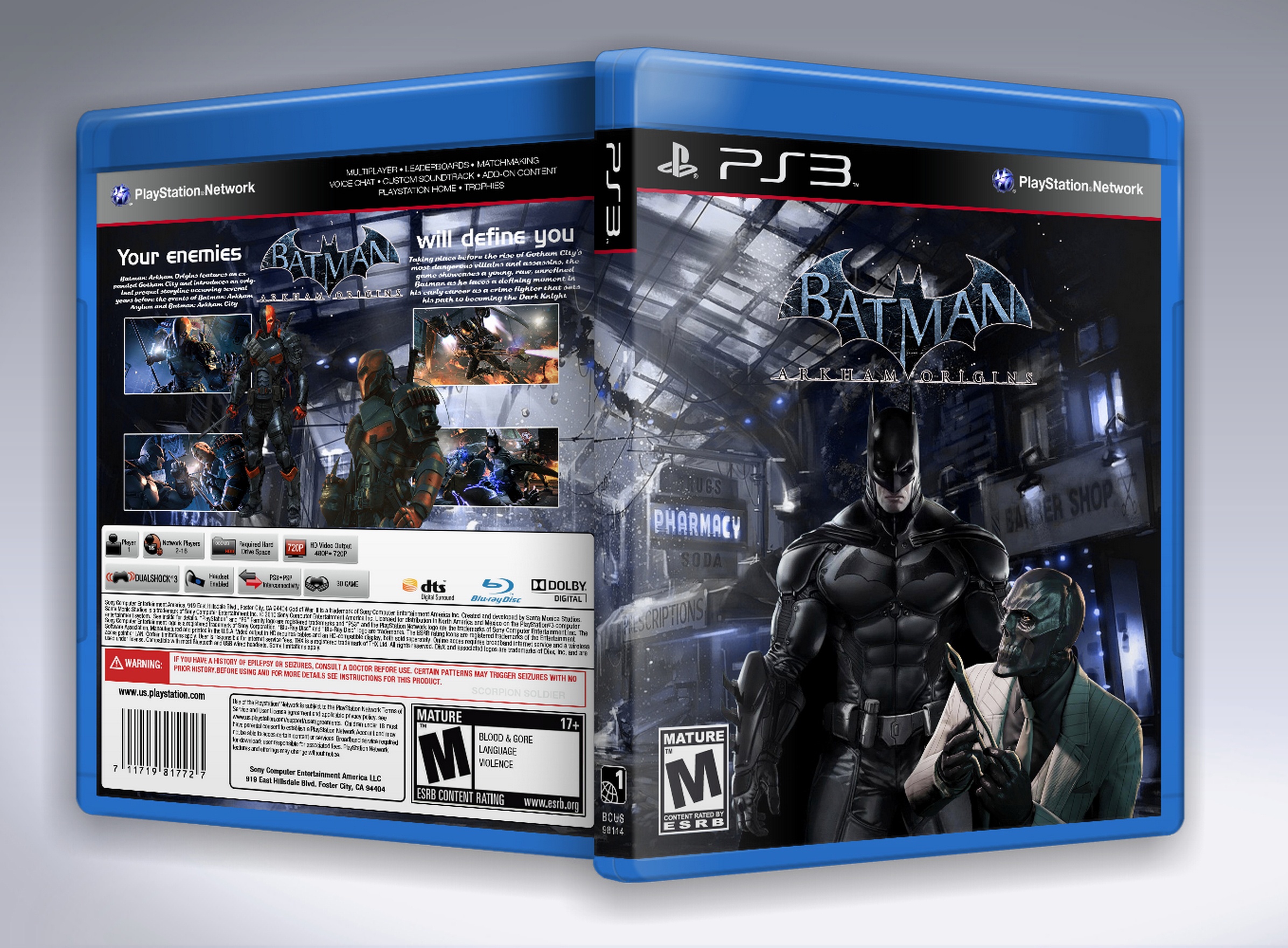 Viewing full size Batman Arkham Origins box cover.