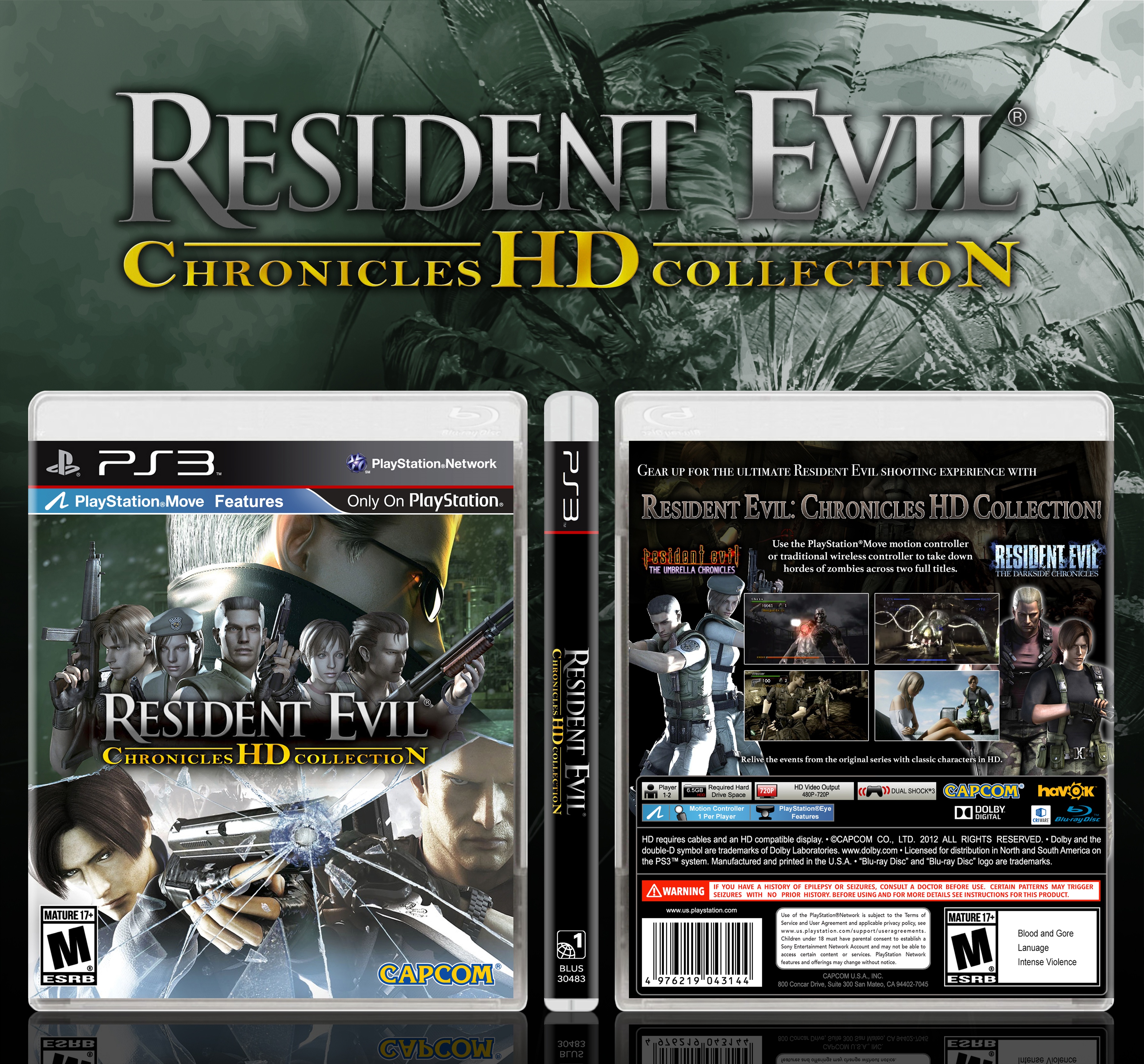 Viewing full size Resident Evil Chronicles HD Collection box cover.