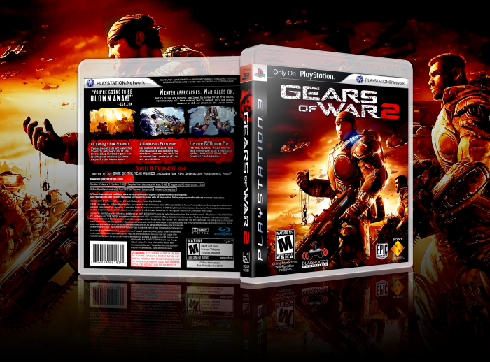 Gears of War 2 PlayStation 3 Box Art Cover by Daniil Brutskiy