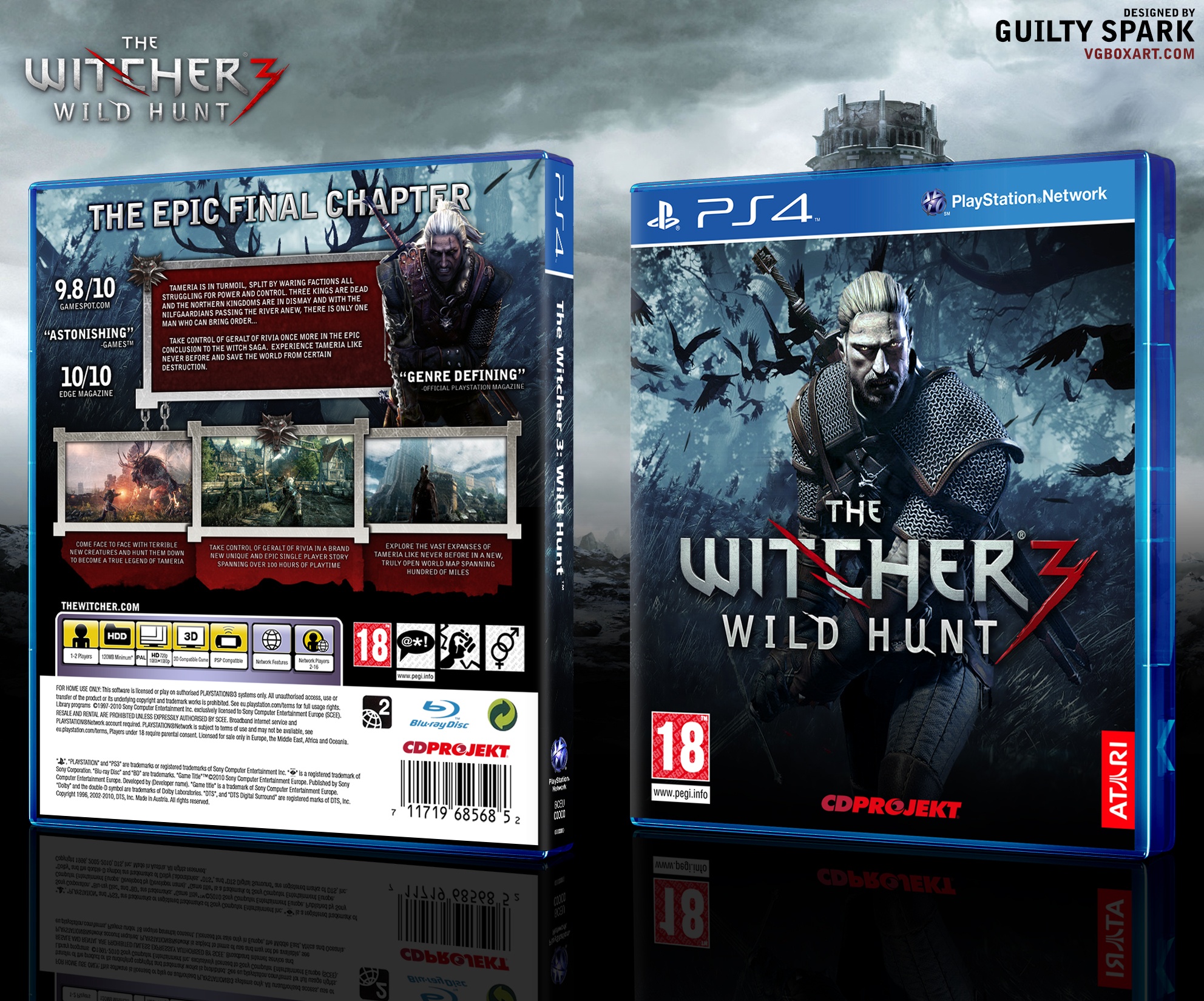 The Witcher 3: Wild Hunt PS4 Custom PS1 Inspired Case -  Norway