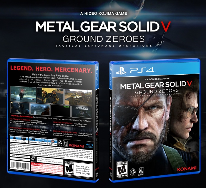 Metal Gear Solid V Ground Zeroes PlayStation 4 Box Art Cover by