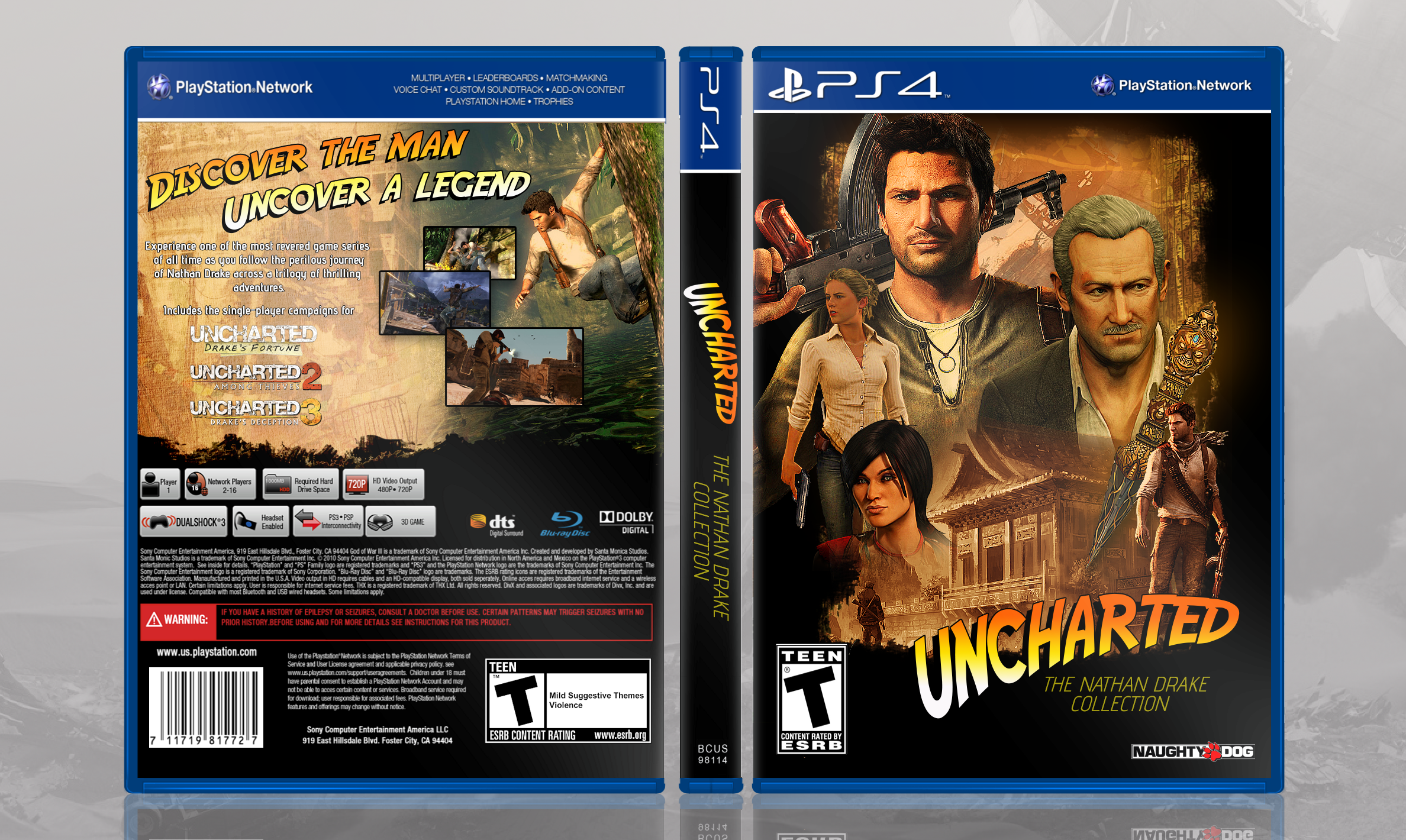 Cover PlayStation Collection Uncharted: Box GameRoomProductions Drake by Art 4 The Nathan