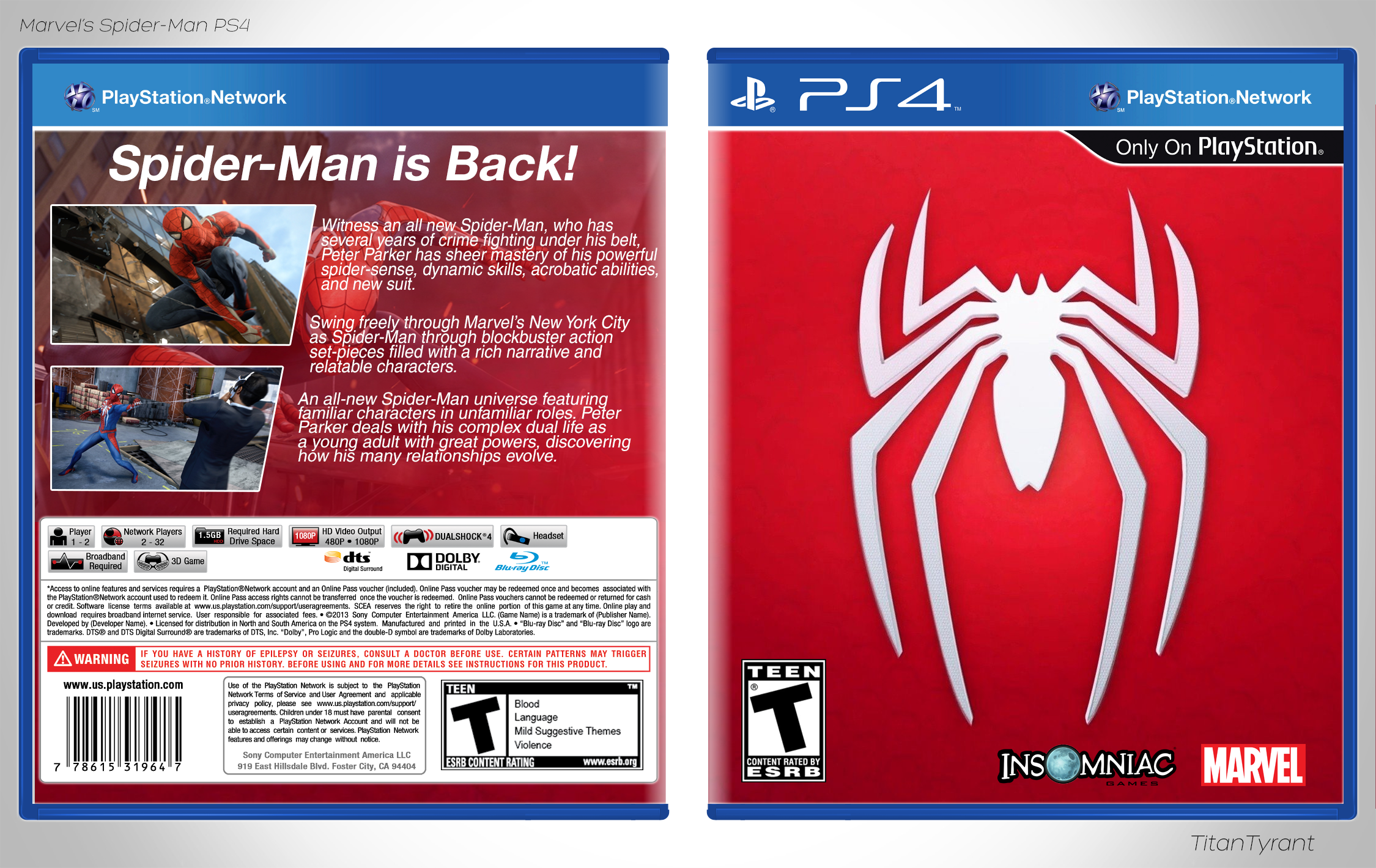 Viewing full Spider-Man: PS4 (box art) box cover