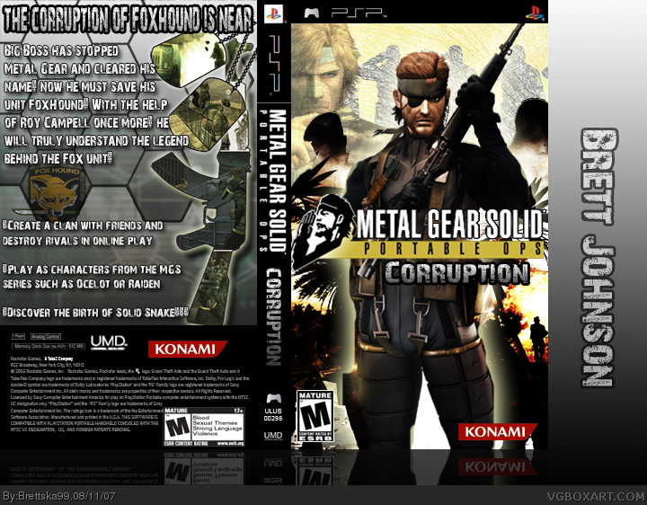 Metal Gear Solid: Portable Ops Corruption box cover