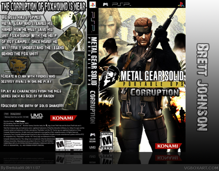 Metal Gear Solid: Portable Ops Corruption box art cover