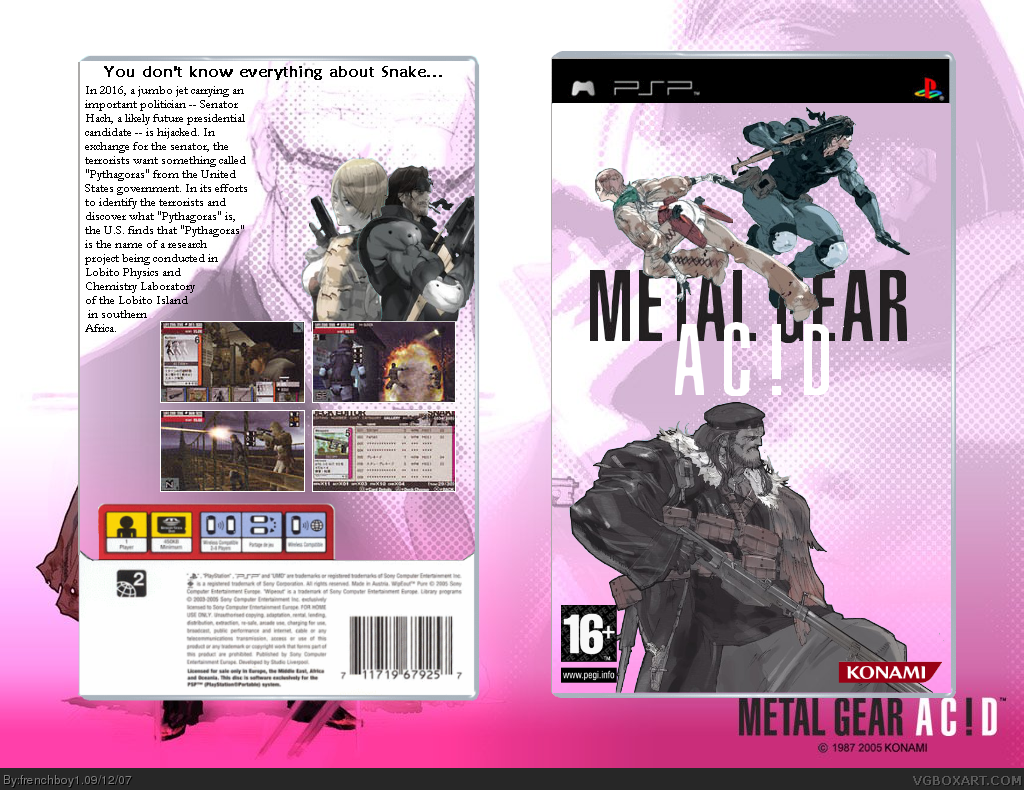 Metal Gear Acid box cover