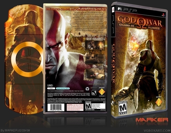 God of War: Chains of Olympus PSP Box Art Cover by MARKER
