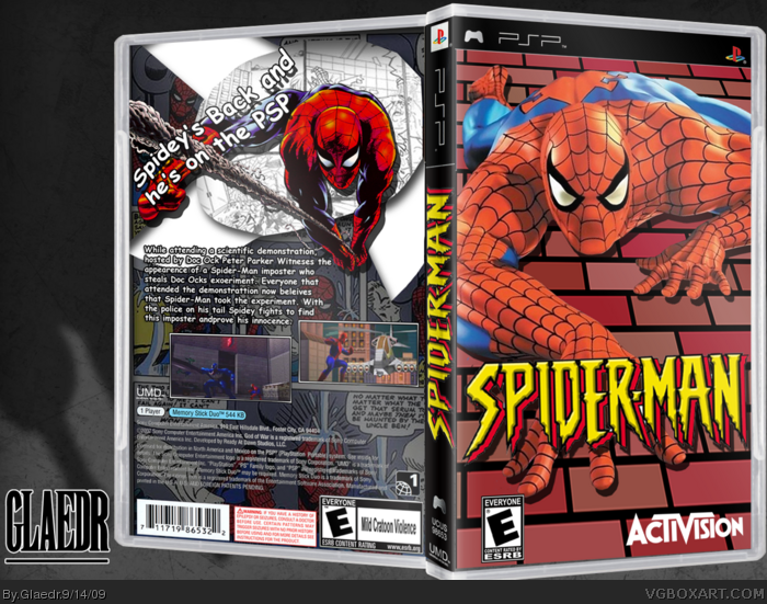 Spiderman PSP Box Art Cover by Glaedr
