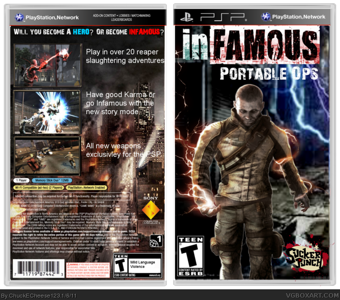 Infamous: Portable Ops box art cover