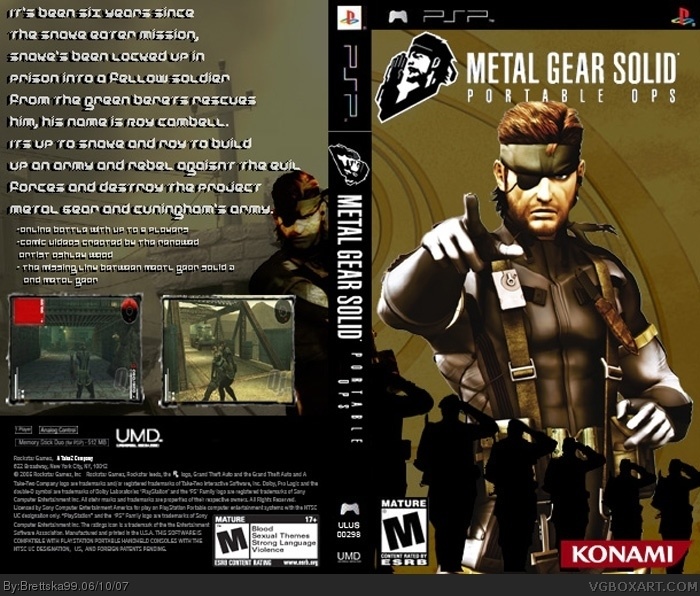 Metal Gear Solid: Portable Ops PSP Box Art Cover by Brettska99