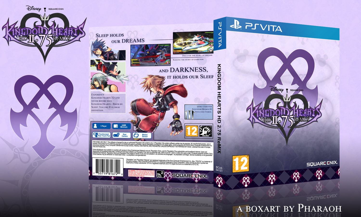 Kingdom Hearts HD 2.75 ReMIX PlayStation Vita Box Art Cover by Pharaoh