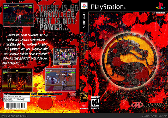 Mortal Kombat Trilogy PlayStation Box Art Cover By Psychotime