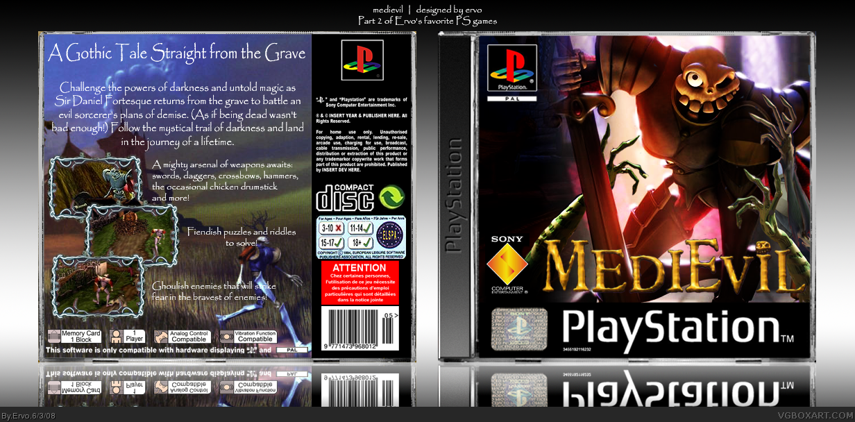 Viewing full size Medievil box cover