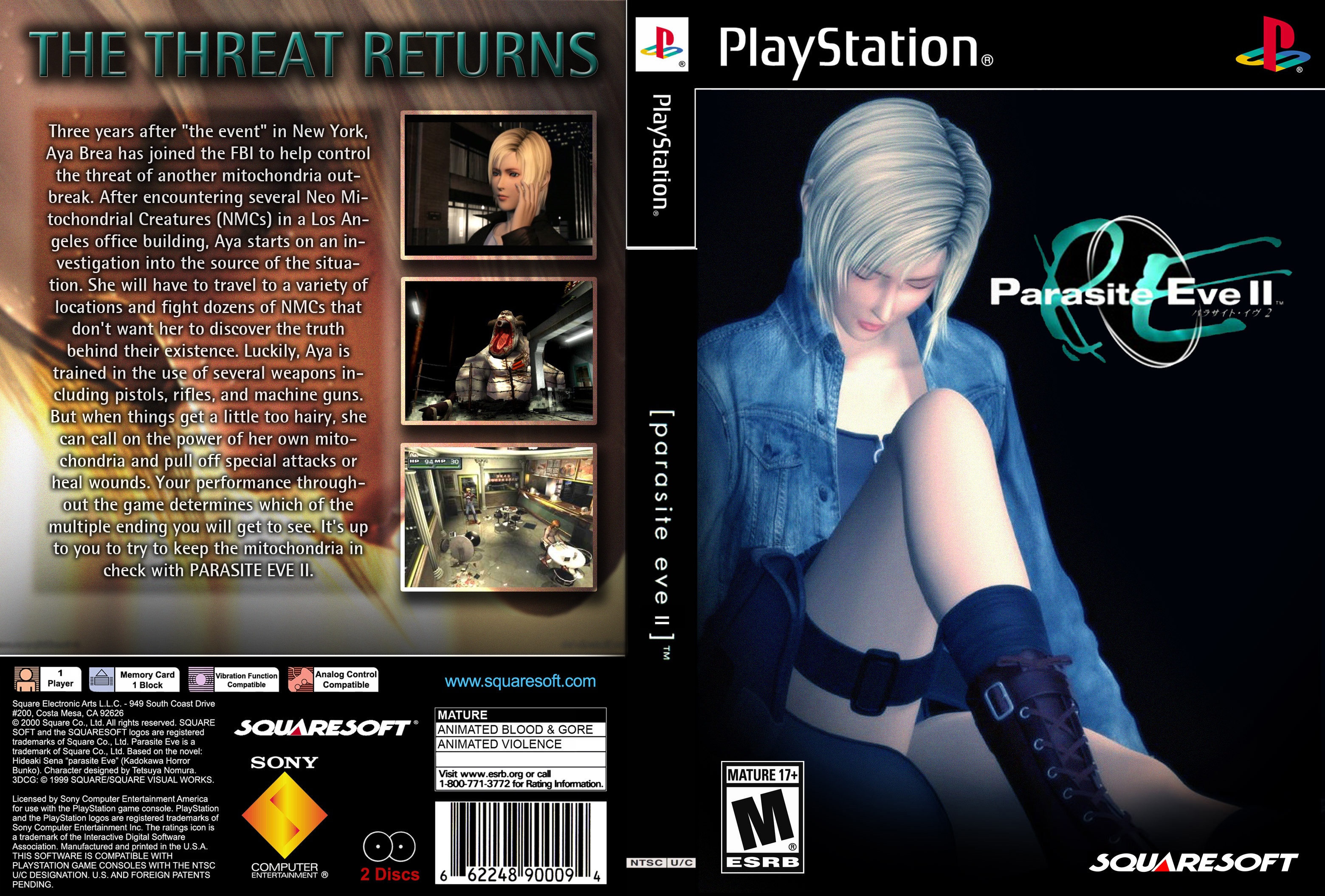 Viewing full size parasite eve 2 box cover.
