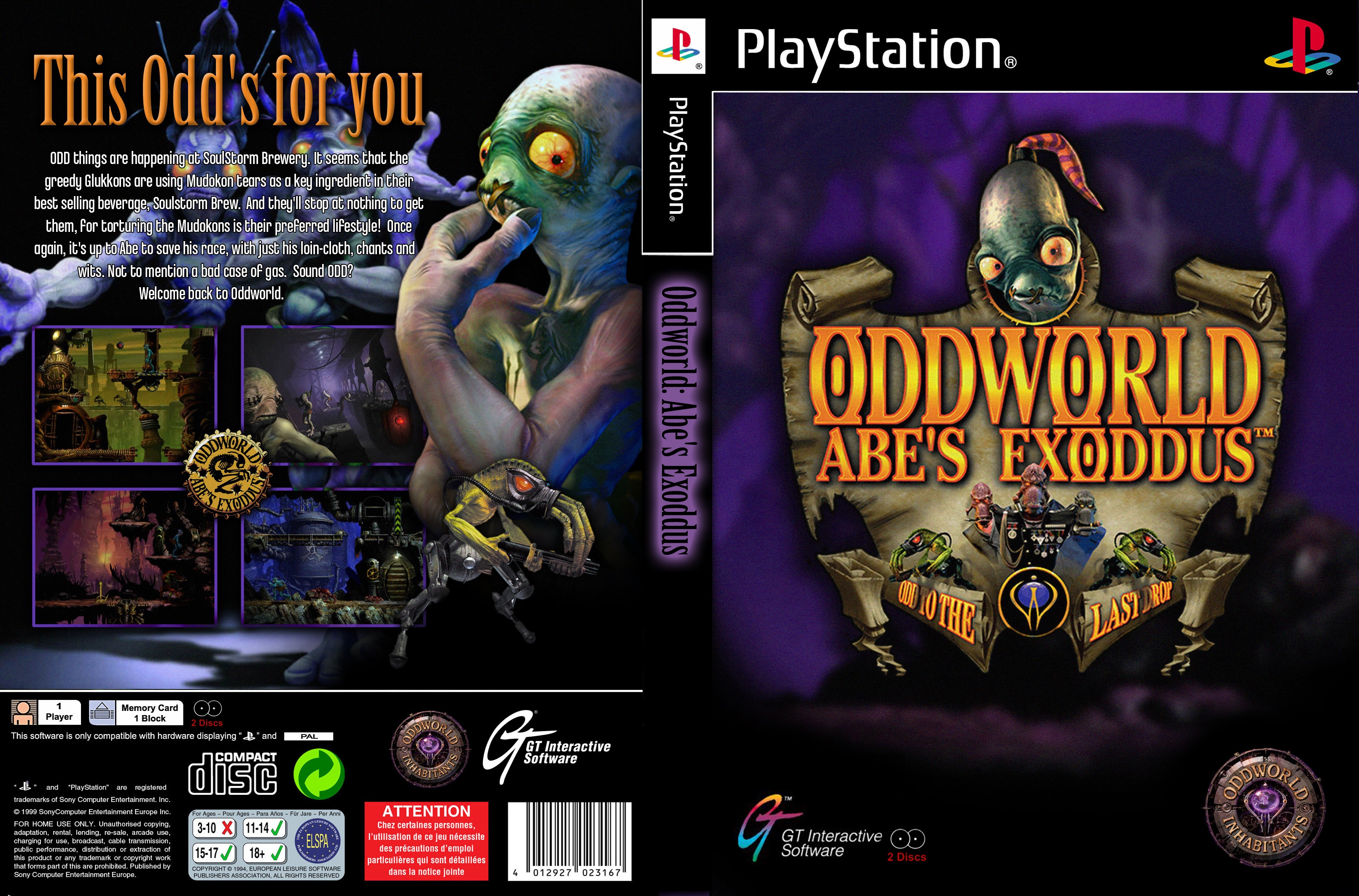 Oddworld Abe's Exoddus box cover