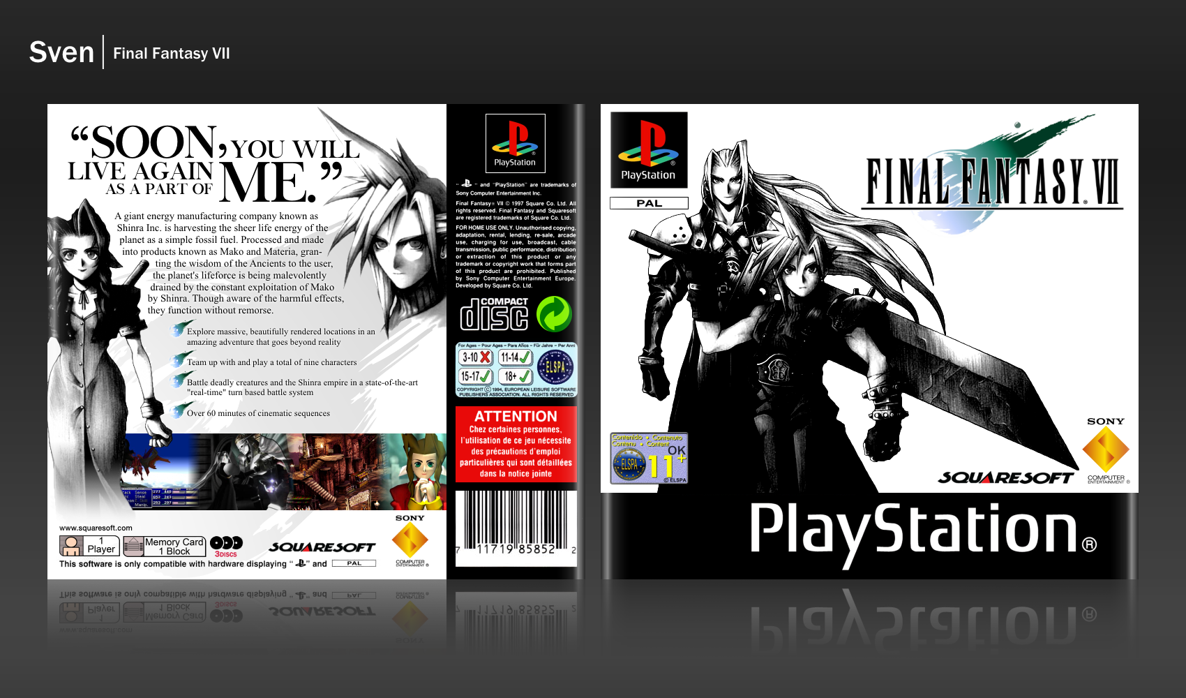 Viewing full size Final Fantasy VII box cover